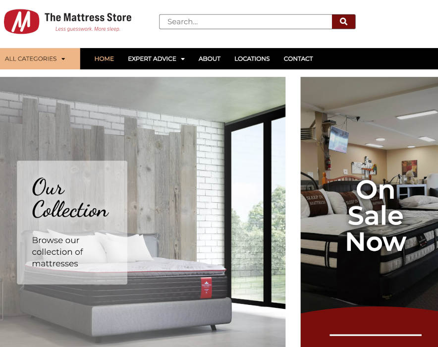 mattress store website development